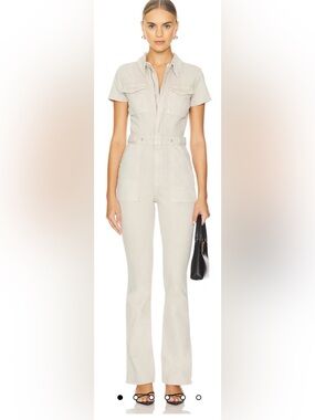 Good American Fit for Success Denim Romper|White